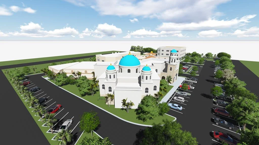 Aerial rendering of the planned Nur Ul Islam Grand Mosque and grounds
